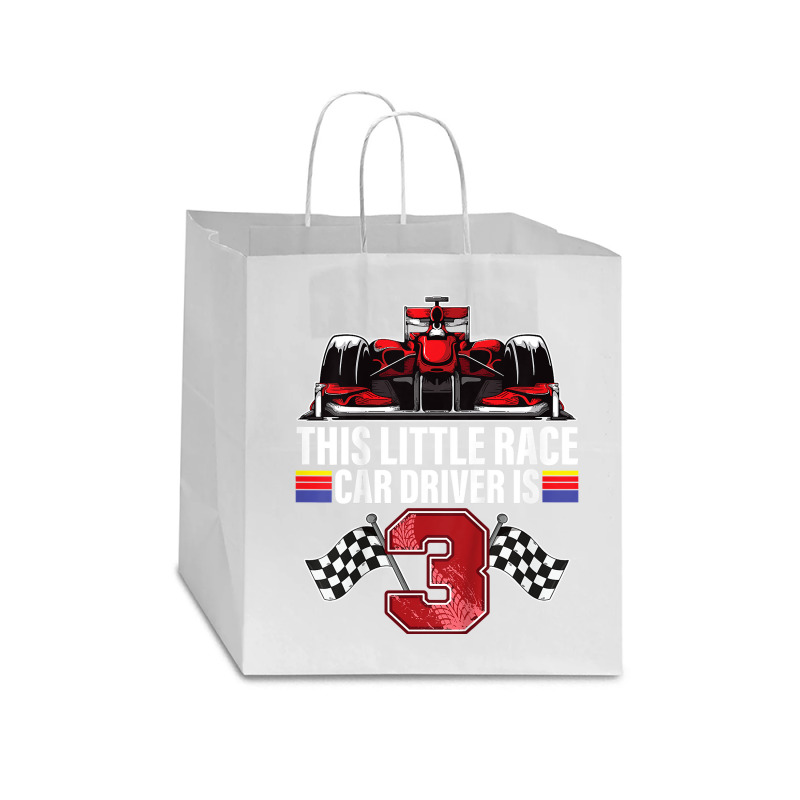 Kids 3 Year Old Race Car Birthday Formula 3rd Racing Party Gift Star Paper Bag - 13 X 7 X 13 | Artistshot