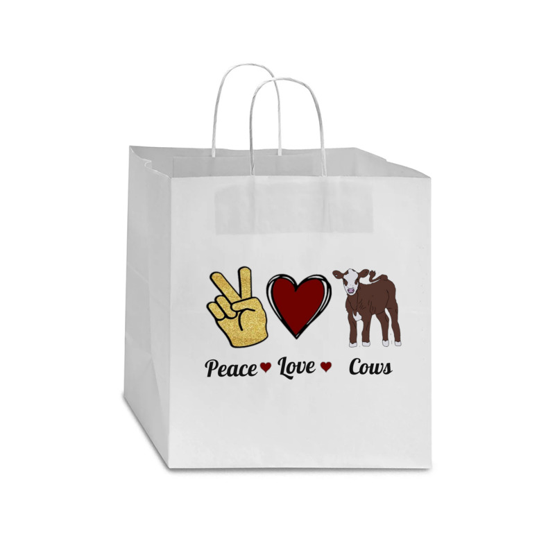 Peace Cows Star Paper Bag - 13 X 7 X 13 | Artistshot