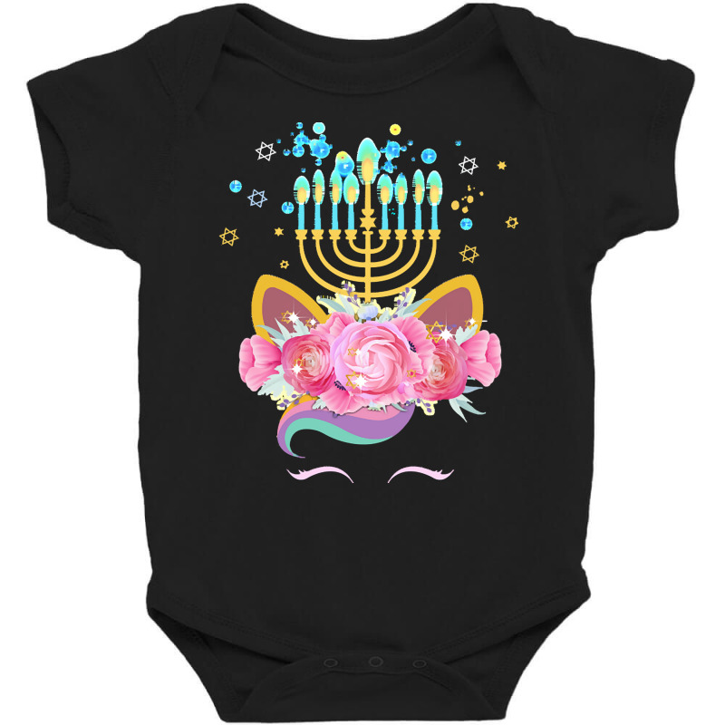 Cute Unicorn Face Hanukkah Gift T  Shirt Unicorn Face Hanukkah Funny H Baby Bodysuit | Artistshot