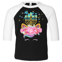 Cute Unicorn Face Hanukkah Gift T  Shirt Unicorn Face Hanukkah Funny H Toddler 3/4 Sleeve Tee | Artistshot