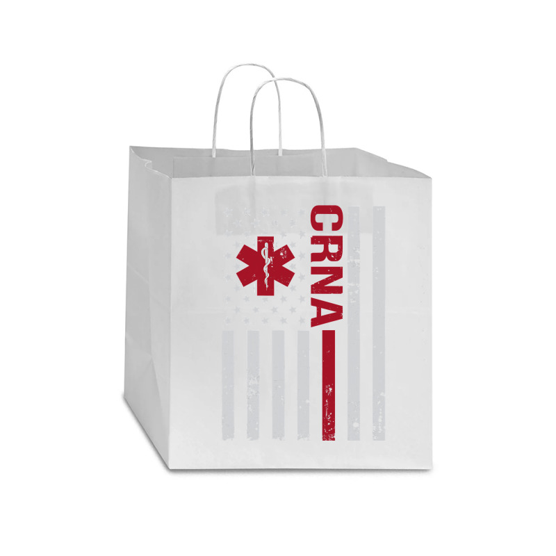 Crna Certified Registered Nurse Anesthetist Usa Flag Star Paper Bag - 13 X 7 X 13 | Artistshot