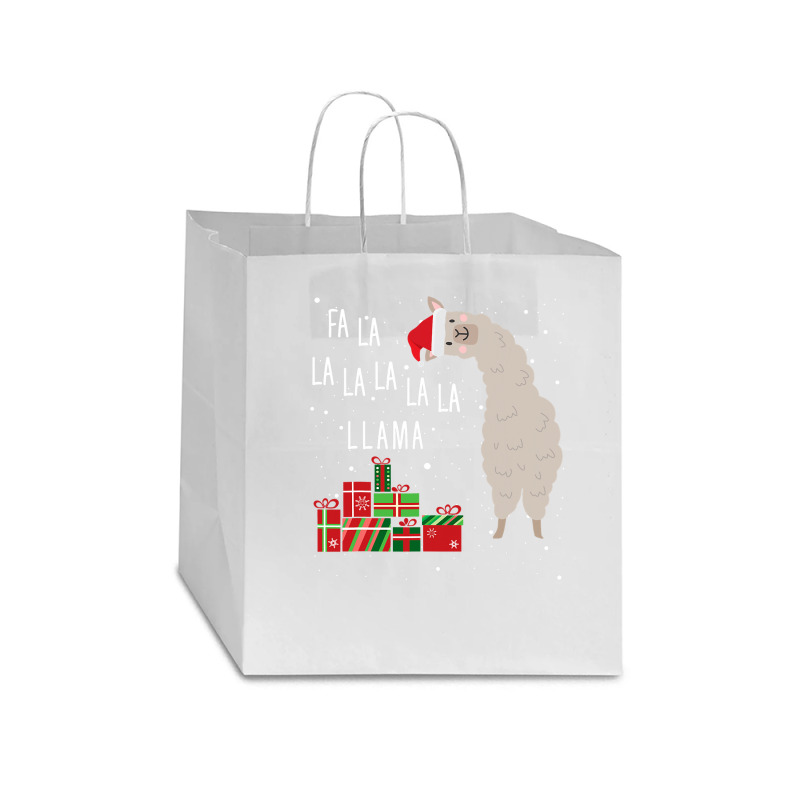 Fa La La Llama   Llama Christmas  Women Men Kids Star Paper Bag - 13 X 7 X 13 | Artistshot