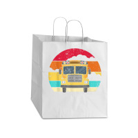 Retro Yellow School Bus For School Bus Driver And Busman Take Out Paper Bag - 14 X 10 X 15 1/2 | Artistshot