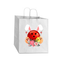 Bowling Easter Bunny Egg 2020 Rabbit Flowers Pascha Bowler Take Out Paper Bag - 14 X 10 X 15 1/2 | Artistshot