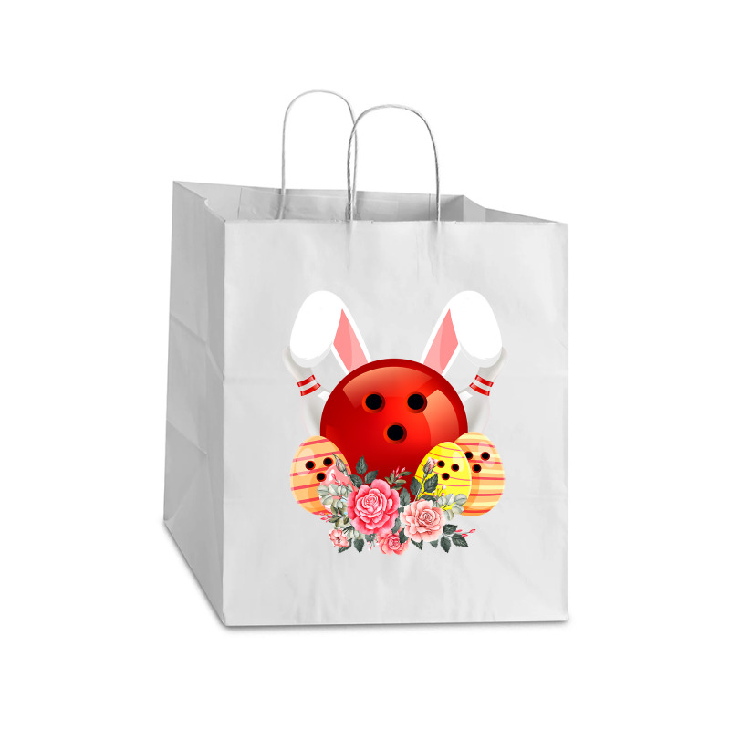 Bowling Easter Bunny Egg 2020 Rabbit Flowers Pascha Bowler Take out Paper Bag - 14 x 10 x 15 1/2 by Haley1989 | Artistshot