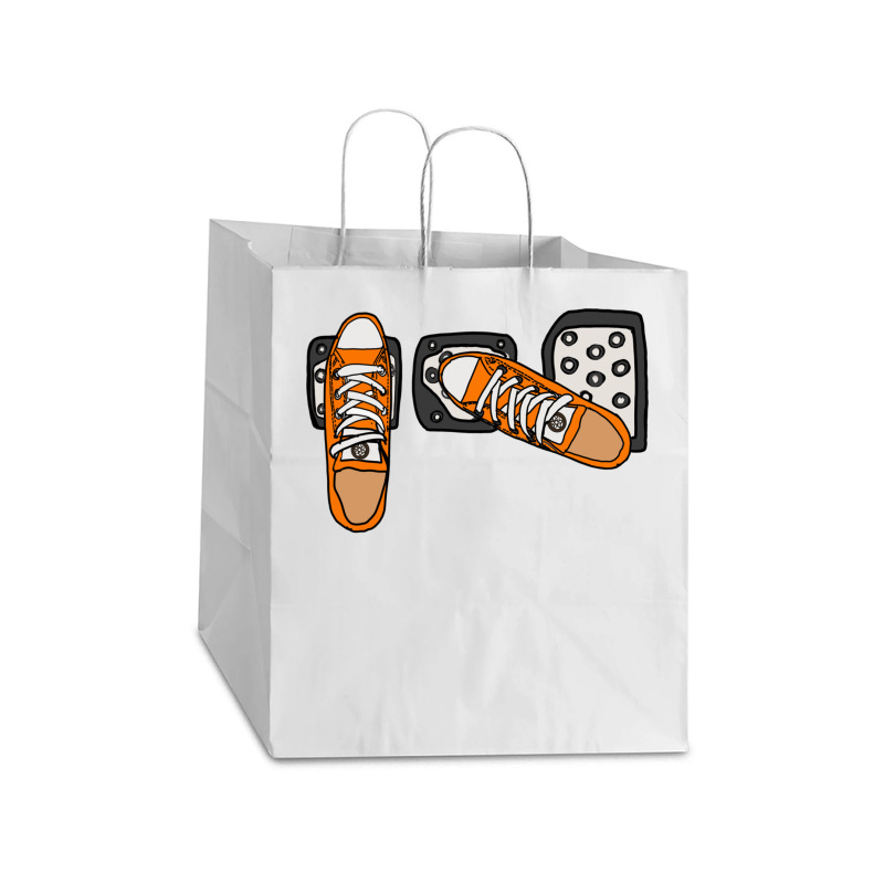 Save Stick Shift Gas Pedals Heel Toe Gear Race Car Long Sleeve T Take Out Paper Bag - 14 X 10 X 15 1/2 | Artistshot