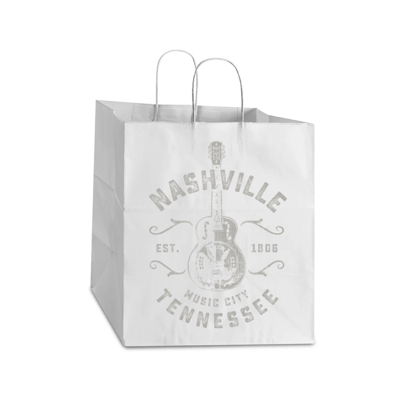 Nashville Music City Usa Vintage Take Out Paper Bag - 14 X 10 X 15 1/2 | Artistshot