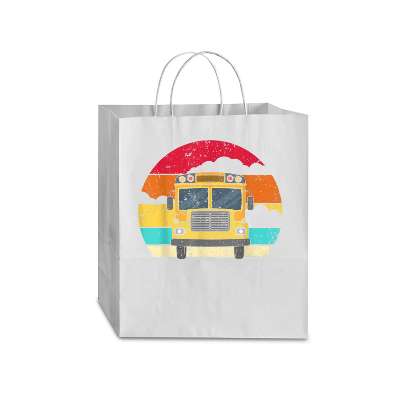 Retro Yellow School Bus For School Bus Driver And Busman Traveler Paper Bag -13 x 6 x 15 3/4 by ShannonFrancis | Artistshot