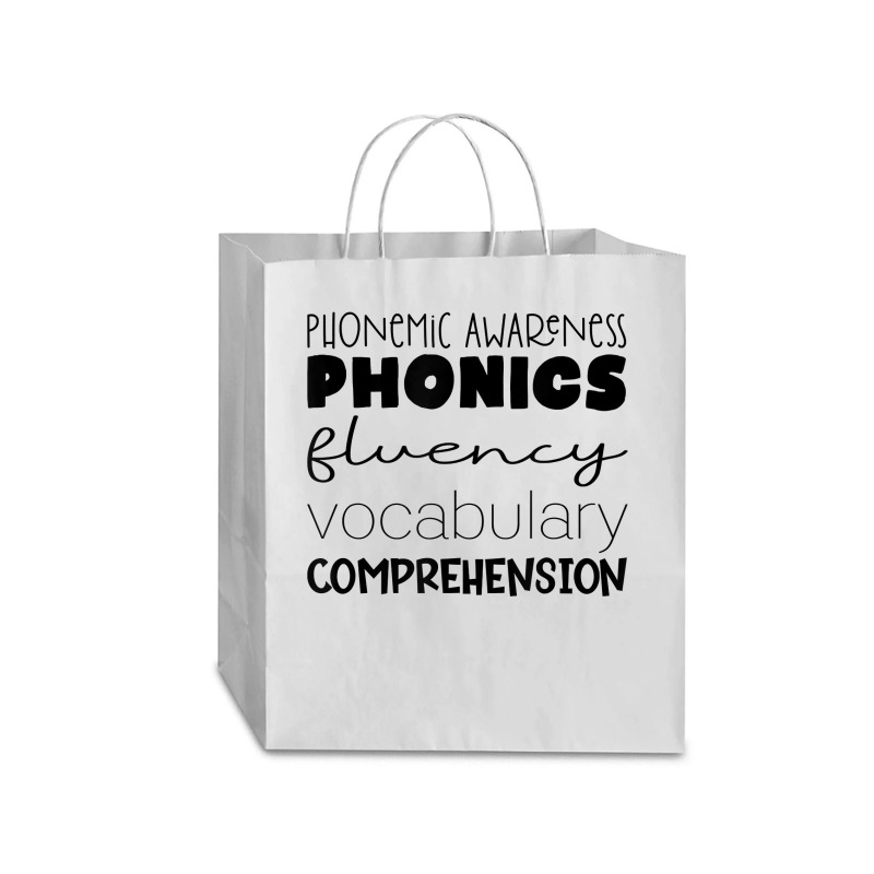 Phonemic Awareness Phonics Fluency Vocab Comprehension T Shirt Traveler Paper Bag -13 X 6 X 15 3/4 | Artistshot