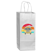 Retro Yellow School Bus For School Bus Driver And Busman Wine Paper Bag - 5 1/2 X 3 1/4 X 13 | Artistshot