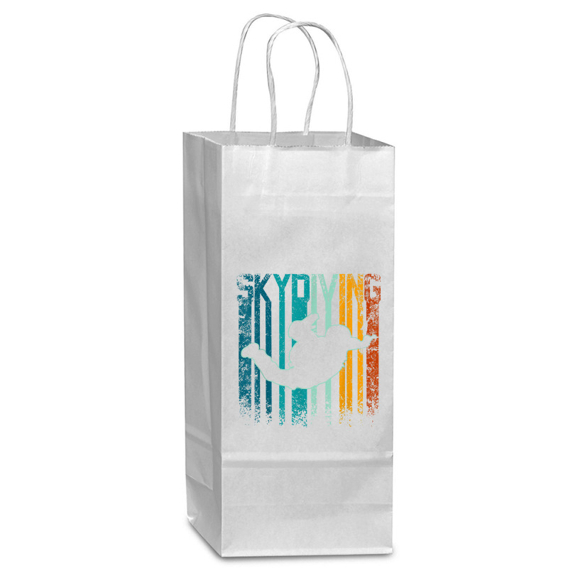 Retro Vintage Skydiving Wine Paper Bag - 5 1/2 X 3 1/4 X 13 | Artistshot