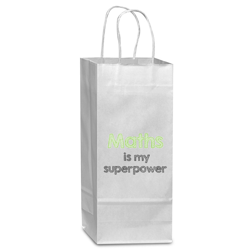 Maths Is My Superpower Wine Paper Bag - 5 1/2 X 3 1/4 X 13 | Artistshot