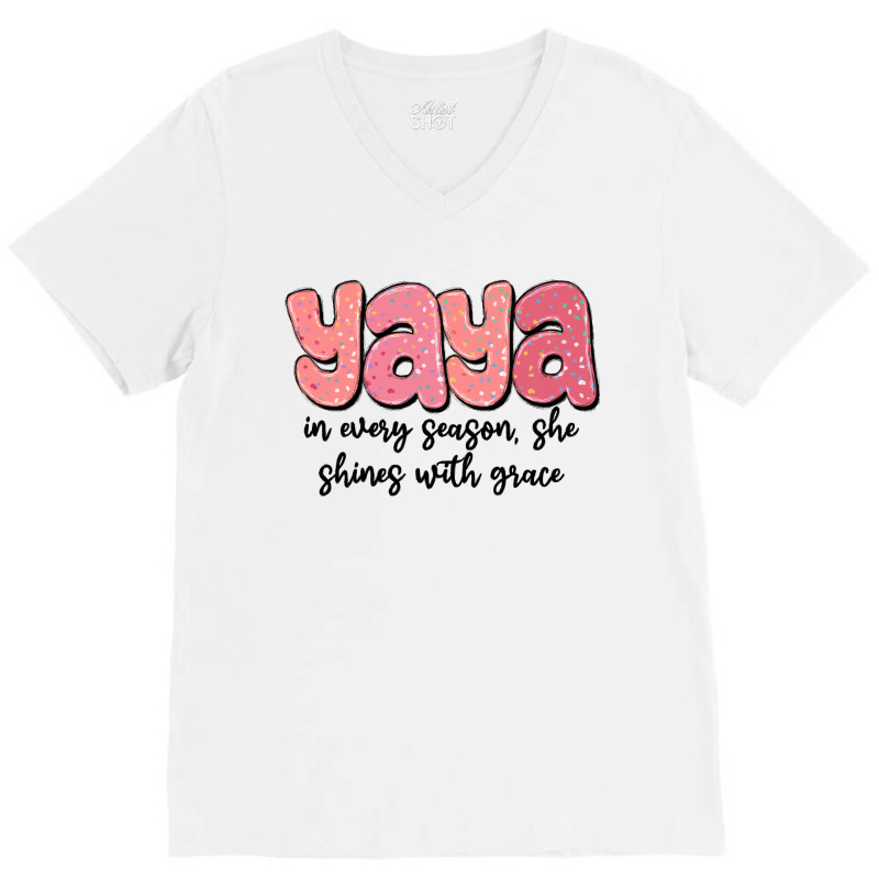 Yaya In Every Season, She Shines With Grace V-neck Tee | Artistshot