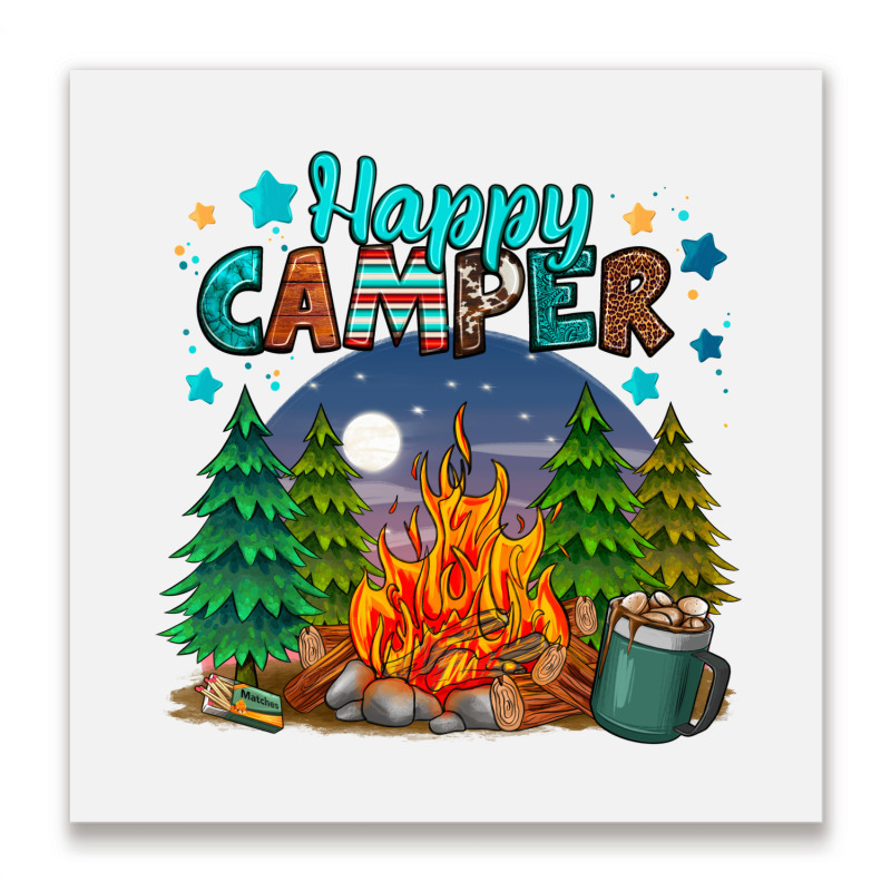 Happy Camper Metal Print Square | Artistshot