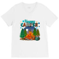 Happy Camper V-neck Tee | Artistshot