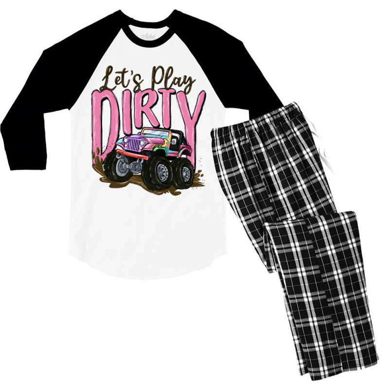 Let's Play Dirty Men's 3/4 Sleeve Pajama Set | Artistshot