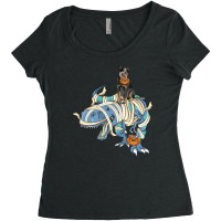 Australian Cattle Riding Dinosaur Halloween Dog Women's Triblend Scoop T-shirt | Artistshot