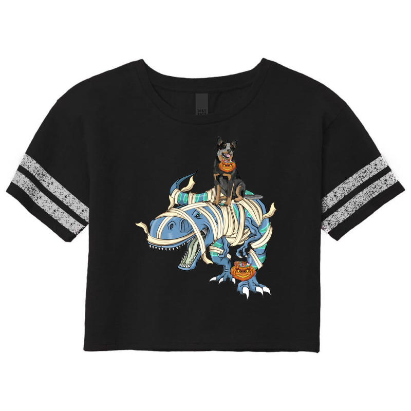 Australian Cattle Riding Dinosaur Halloween Dog Scorecard Crop Tee by NapetArt | Artistshot