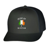 Womens Funny Irish By Injections   St Patricks Day Gift Vneck Trucker Cap | Artistshot