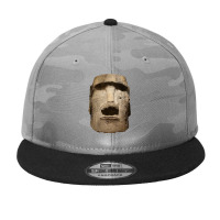 Easter Island Moai Statue Monolith World Mystery Camo Snapback | Artistshot