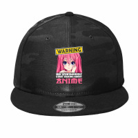 Warning May Spontaneously Start Talking About Anime Girls , Best Gift, Camo Snapback | Artistshot