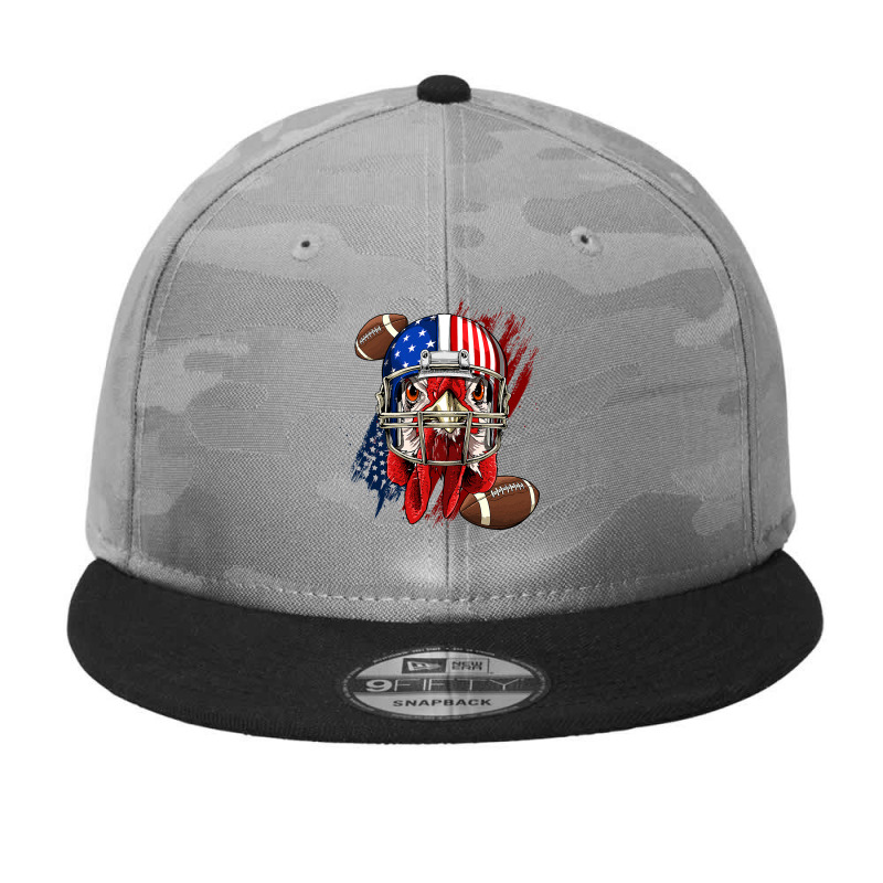 American Football Player Chicken Patriotic Chicken Farmer Camo Snapback by pester | Artistshot