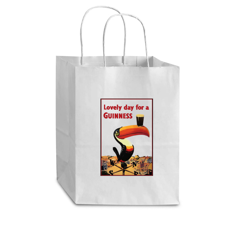 Lovely Day For A Guinness Letter Cub Paper Bag - 8 X 4 1/2 X 10 1/4 | Artistshot