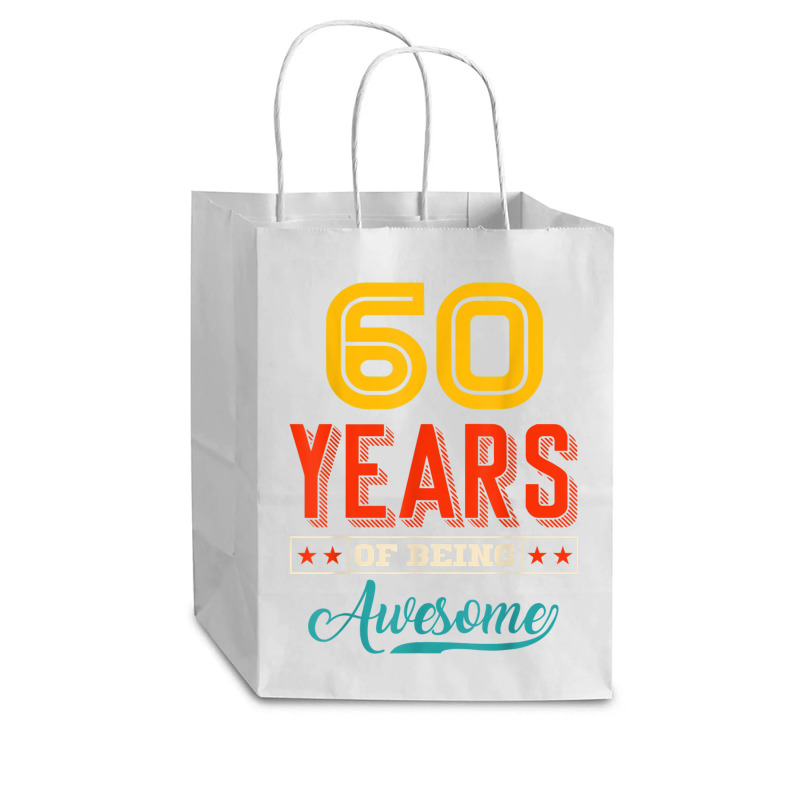 60 Year Of Being Awesome 60th Birthday Bday Family Party Cub Paper Bag - 8 X 4 1/2 X 10 1/4 | Artistshot