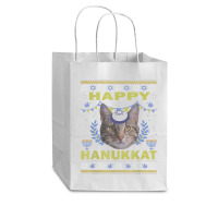 Funny American Wirehair Cat Jewish Holiday Hanukkat Happy T Shirt Cub Paper Bag - 8 X 4 1/2 X 10 1/4 | Artistshot