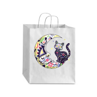 Womens Cat And Moon Sugar Skull Dia De Los Muertos Day Of The Dead V N Debie Paper Bag - 10 X 5 X 13 | Artistshot