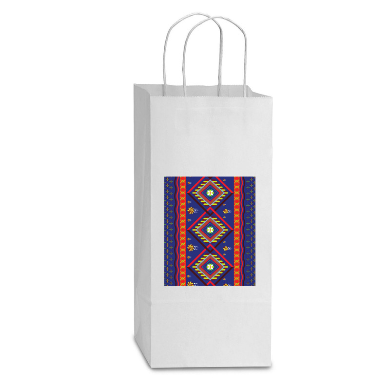 Vintage Antique Oriental Berber Moroccan Style Design Double Wine Paper Bag - 6 1/2 X 3 1/2 X 12 3/8 | Artistshot