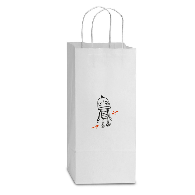 Josef Machinarium Thought Bubble Double Wine Paper Bag - 6 1/2 X 3 1/2 X 12 3/8 | Artistshot