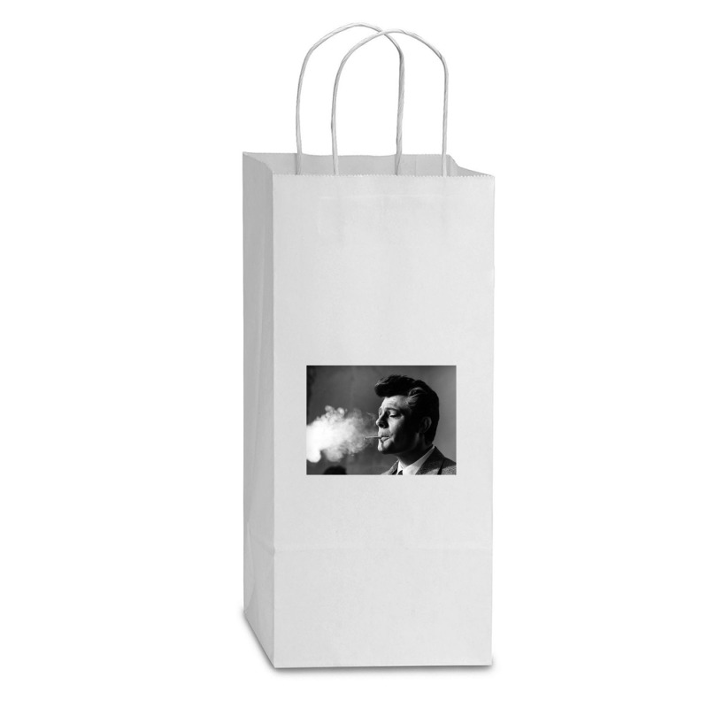 Marcello Mastroianni Gift Double Wine Paper Bag - 6 1/2 X 3 1/2 X 12 3/8 | Artistshot