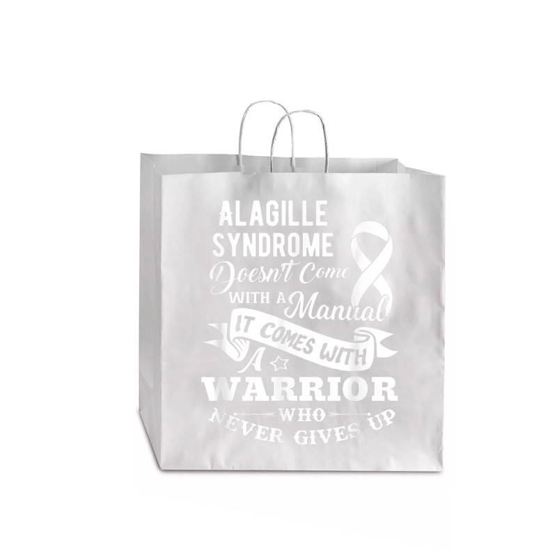 Alagille Syndrome Doesn't Come With A Manual Warrior T Shirt Jumbo Paper Bag - 18 X 7 X 18 3/4 | Artistshot