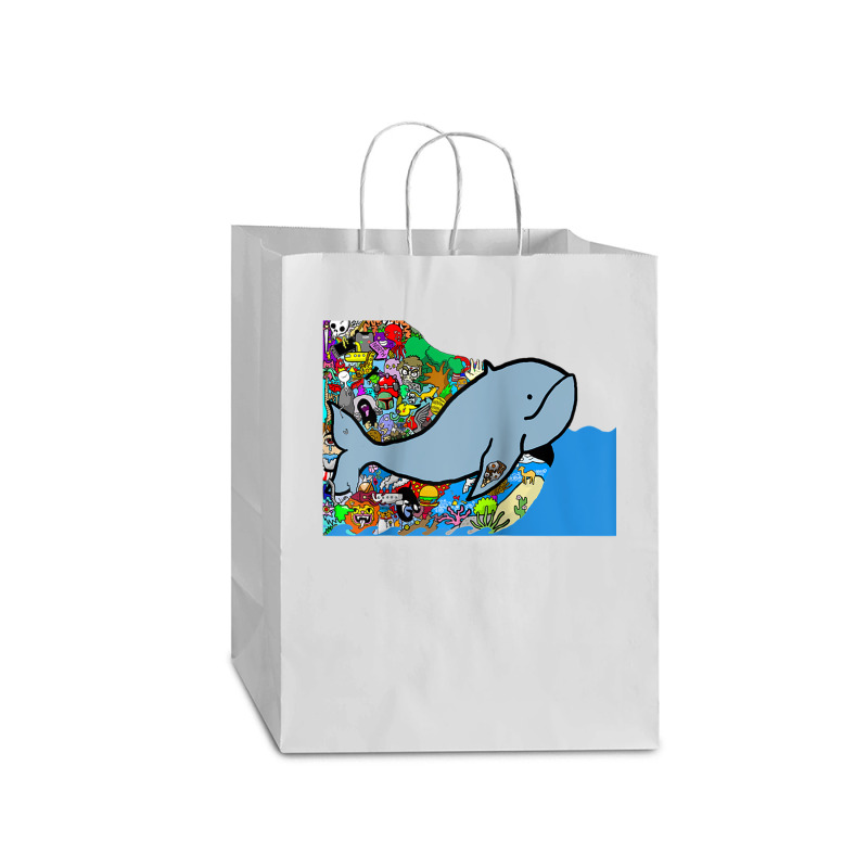 Blue Whale, Marine Sea Animal, Ocean Life, Surf, Art Work Raglan Baseb Mart Paper Bag -13 X 7 X 17 | Artistshot