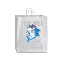 Pop Pop Shark   Pop Pop    Pop Pop Gif   Fahers Day    Pop Pop Birhday Queen Paper Bag - 16 X 6 X 19 1/4 | Artistshot