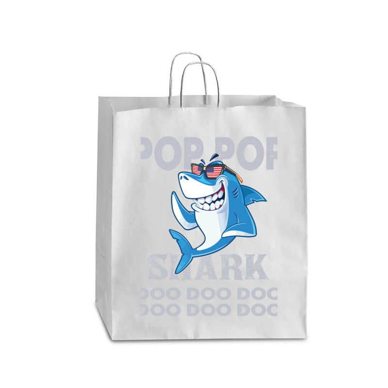 Pop Pop Shark   Pop Pop    Pop Pop Gif   Fahers Day    Pop Pop Birhday Queen Paper Bag - 16 X 6 X 19 1/4 | Artistshot