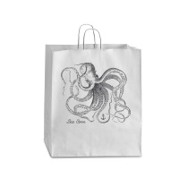 Vintage Black Octopus Marine Biologist Ocean Sea Life 5 Queen Paper Bag - 16 X 6 X 19 1/4 | Artistshot