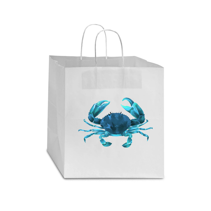 Aqua Colored Crab Star Paper Bag - 13 X 7 X 13 | Artistshot