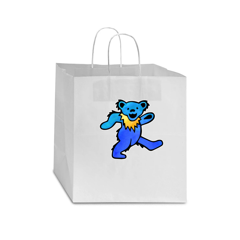 Blue Grateful Dancing Hippie Classic Rock Dead Bear Star Paper Bag - 13 X 7 X 13 | Artistshot