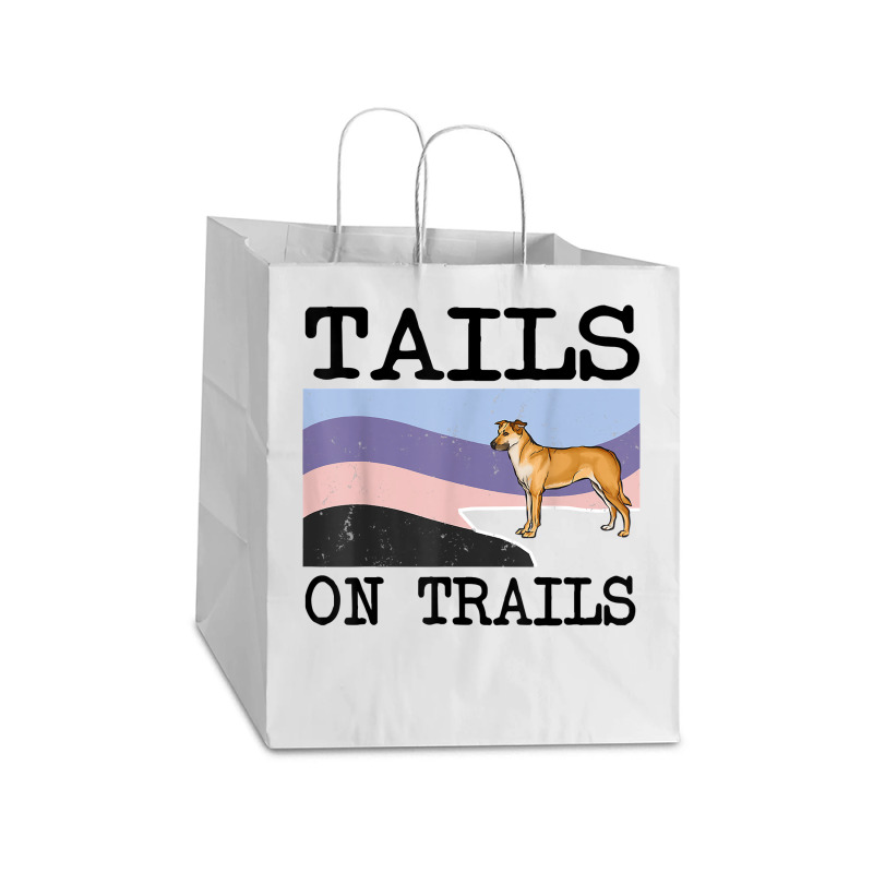 Chinook Tails On Trails Funny Dog Hiking T Shirt Take Out Paper Bag - 14 X 10 X 15 1/2 | Artistshot