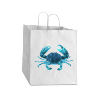 Aqua Colored Crab Take Out Paper Bag - 14 X 10 X 15 1/2 | Artistshot