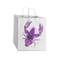 Aqua Purple Colored Lobster Take Out Paper Bag - 14 X 10 X 15 1/2 | Artistshot