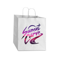 Awesome Sunset Curve Design Take Out Paper Bag - 14 X 10 X 15 1/2 | Artistshot