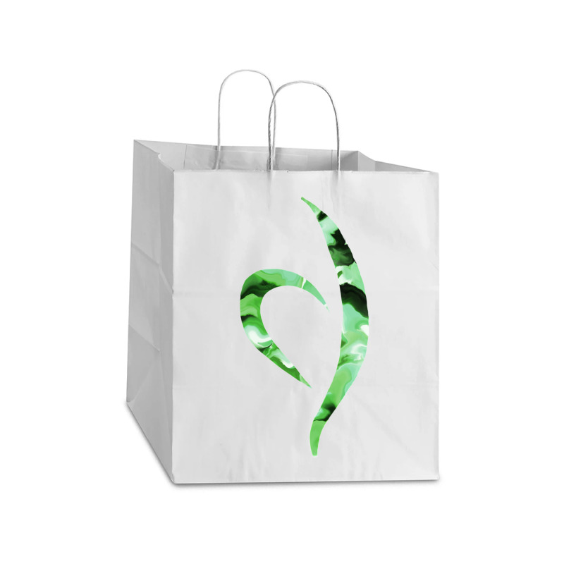 Green Marbled Neda Symbol Take Out Paper Bag - 14 X 10 X 15 1/2 | Artistshot