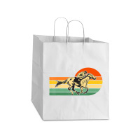 Horse Racing Retro Sunset Take Out Paper Bag - 14 X 10 X 15 1/2 | Artistshot