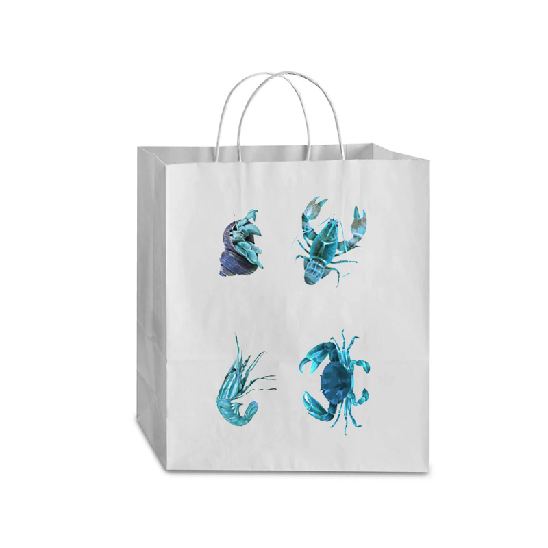 Aqua Colored Crustacean Traveler Paper Bag -13 X 6 X 15 3/4 | Artistshot