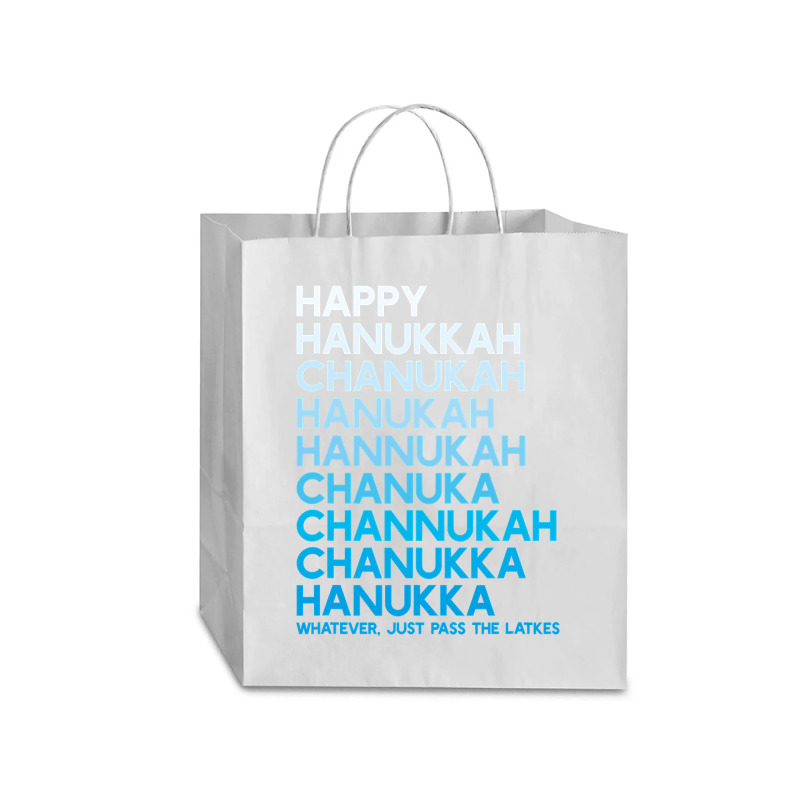 Happy Hanukkah Jewish Holiday Chanukah Menorah Dreidel Traveler Paper Bag -13 X 6 X 15 3/4 | Artistshot