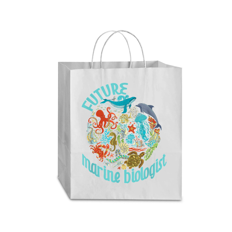 Future Marine Biologist Ocean Life Drawing Whale Octopus Traveler Paper Bag -13 X 6 X 15 3/4 | Artistshot