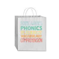 Reading Components Literacy Education Phonemic Awareness T Shirt Traveler Paper Bag -13 X 6 X 15 3/4 | Artistshot